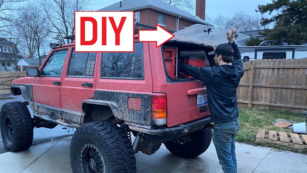 How I made a OPENING Lexan rear window for my jeep Cherokee XJ