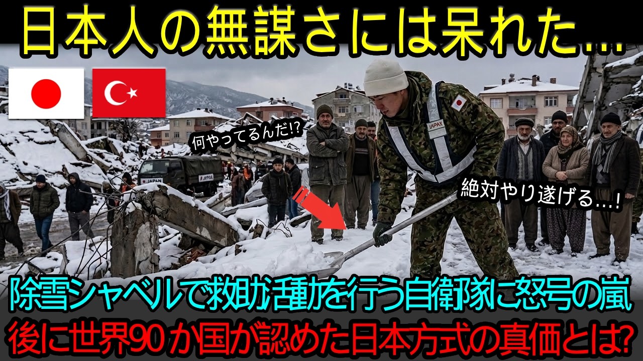 「シャベルで救助なんて無謀だ！」トルコ地震の救助活動でシャベルを握り除雪作業をする自衛隊にトルコ全土が失笑→1年後、世界90か国が日本式装備を採用した衝撃の真相とは？【海外の反応】
