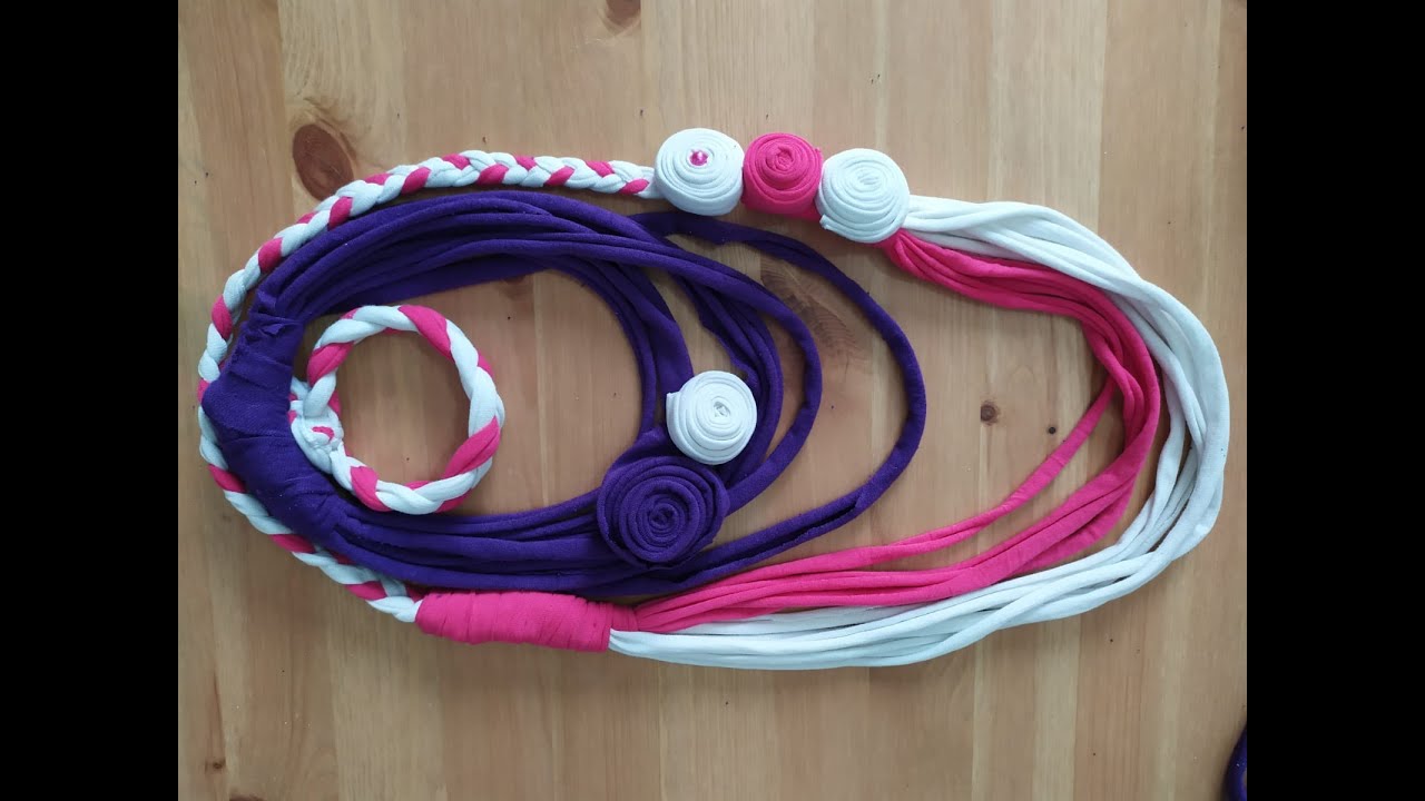 Tutorial collana e bracciale da magliette da riciclare