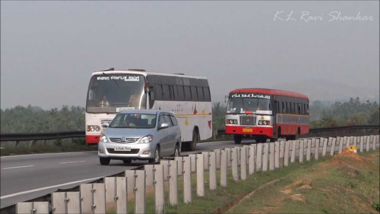 Old video of KSRTC Saarige bus Chasing Rajahamsa Bus
