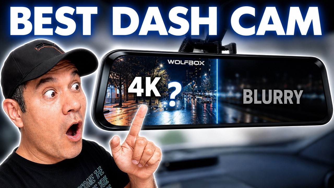 Видеорегистратор WOLFBOX для заднего вида, 4K спереди и 2.5K сзади.