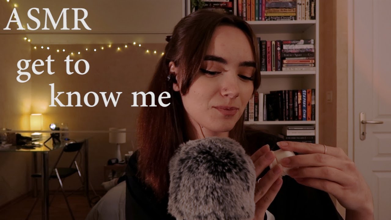 ASMR whispering facts about me + triggers (hairbrush, lid sound, mic touching, and more)