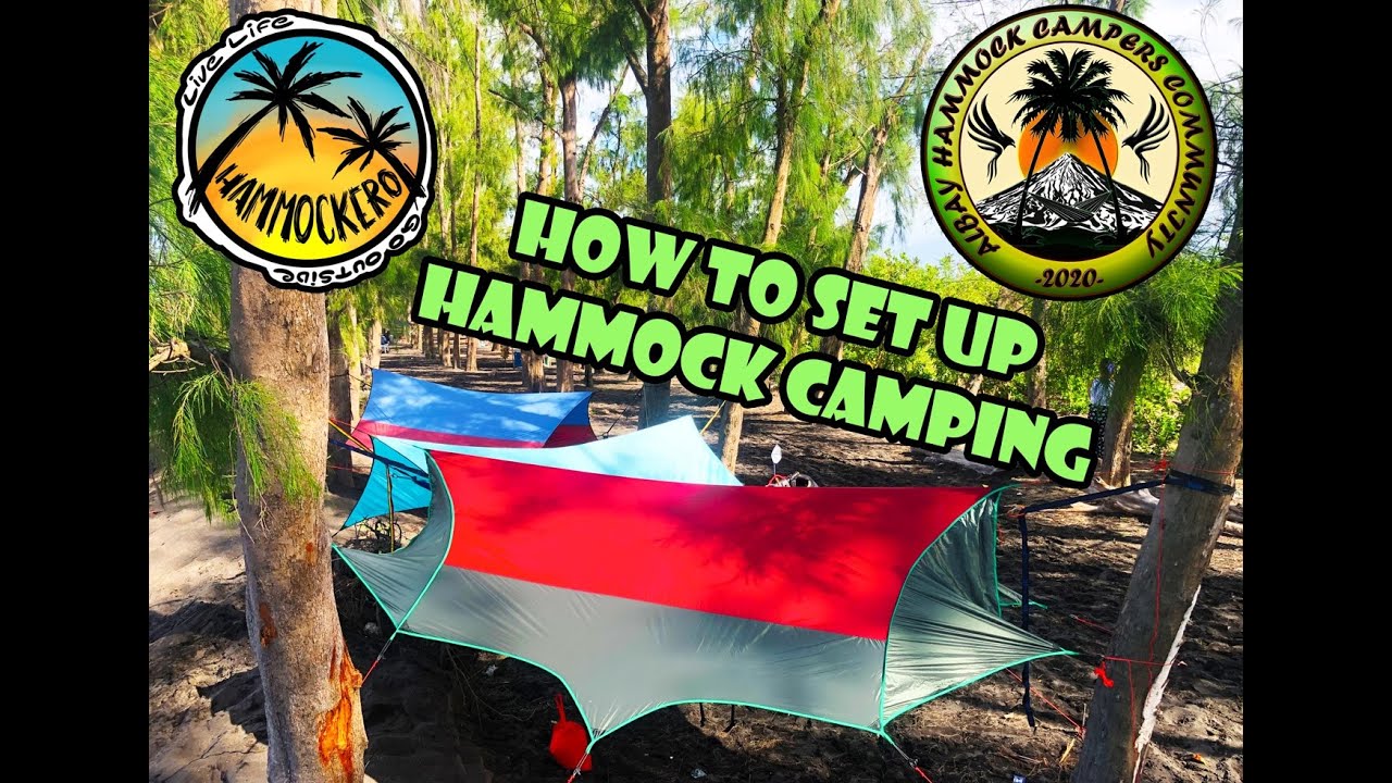 Beach Camping : How to Set Up Hammock and Tarp for Shelter | UpAgoho Beach - JONOP, Malinao, Albay