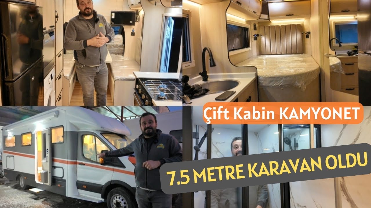 ÇİFT KABİN KAMYONET 7.5 METRE KARAVAN OLDU. FORD TRANSİT #hemkaravan