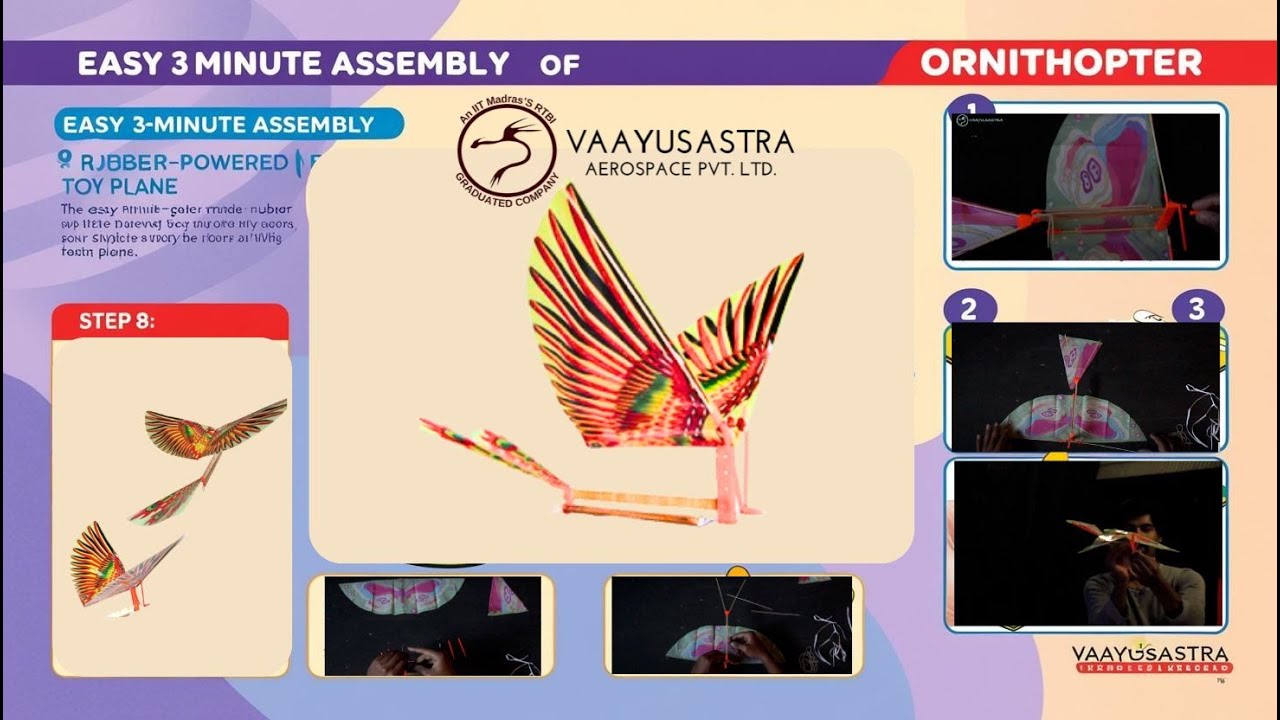 Ornithopter | Iron Bird rubber powered Ornithopter | Assembly | Easy 3 min toy plane