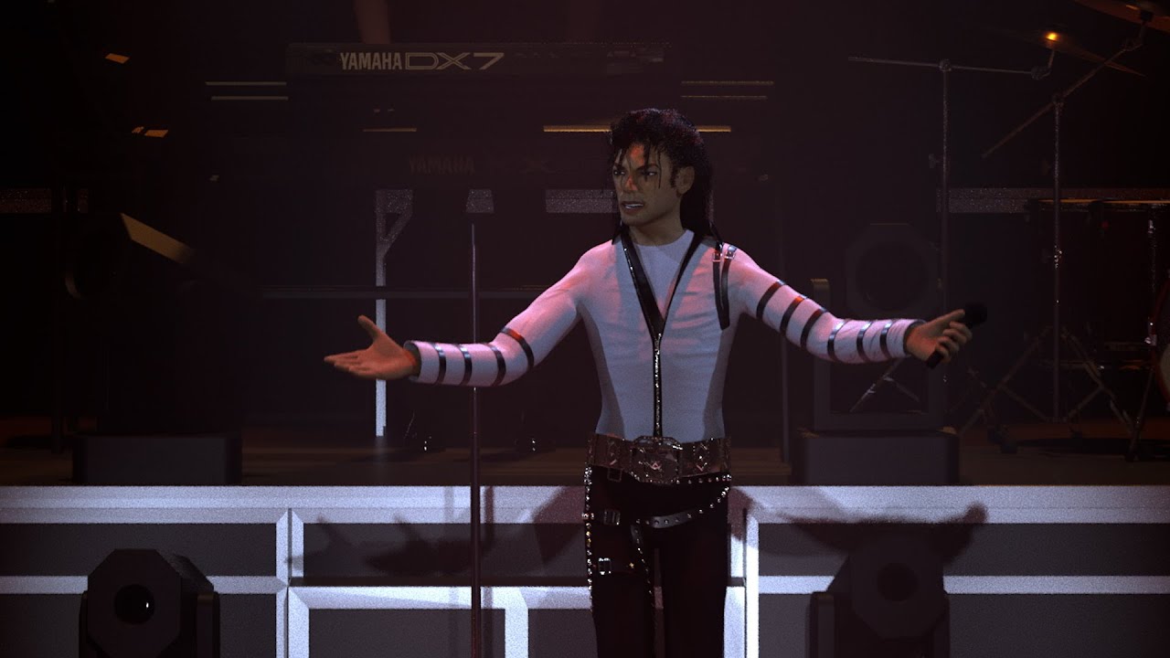 Michael Jackson - Human Nature - CGI Animation - Wembley Stadium Bad Tour Live 1988