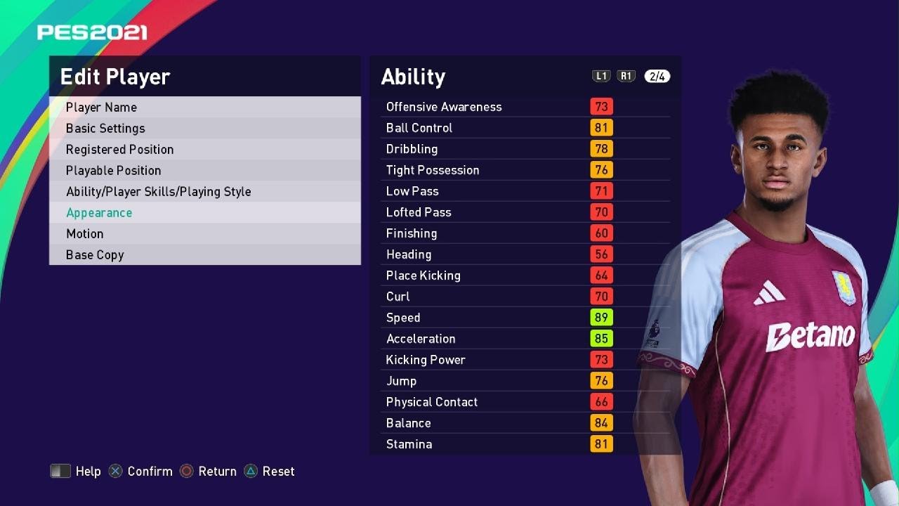 IAN  MAATSEN /SEASON-25/26 -PES 2021 -BASE COPY [ R. NELSON - ENGLAND- RWF - COPY ]