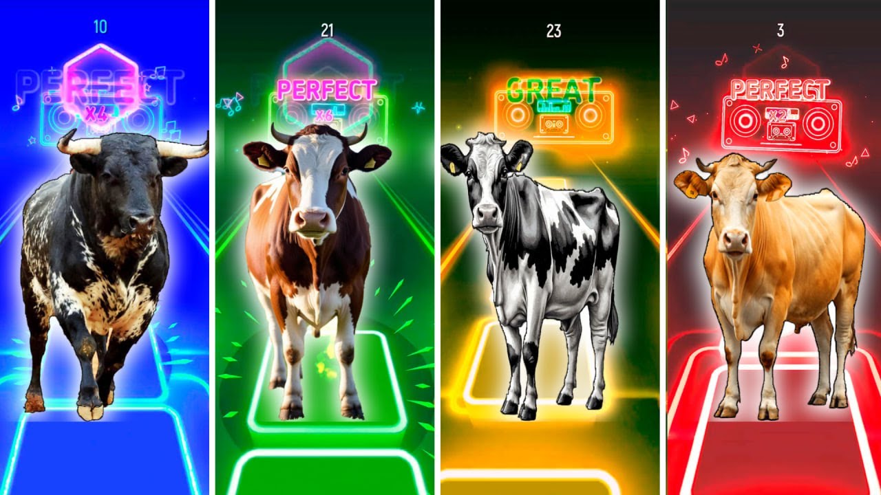 I Turned Tiles Hop Into a Cow Game 🐄🎮 (Perfect Combo!)