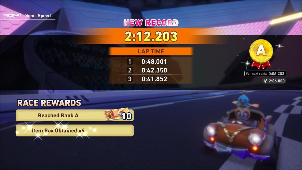 Sonic Racing: CrossWorlds | Sonic Speed A Rank Time Trials Set 7 (Cream)
