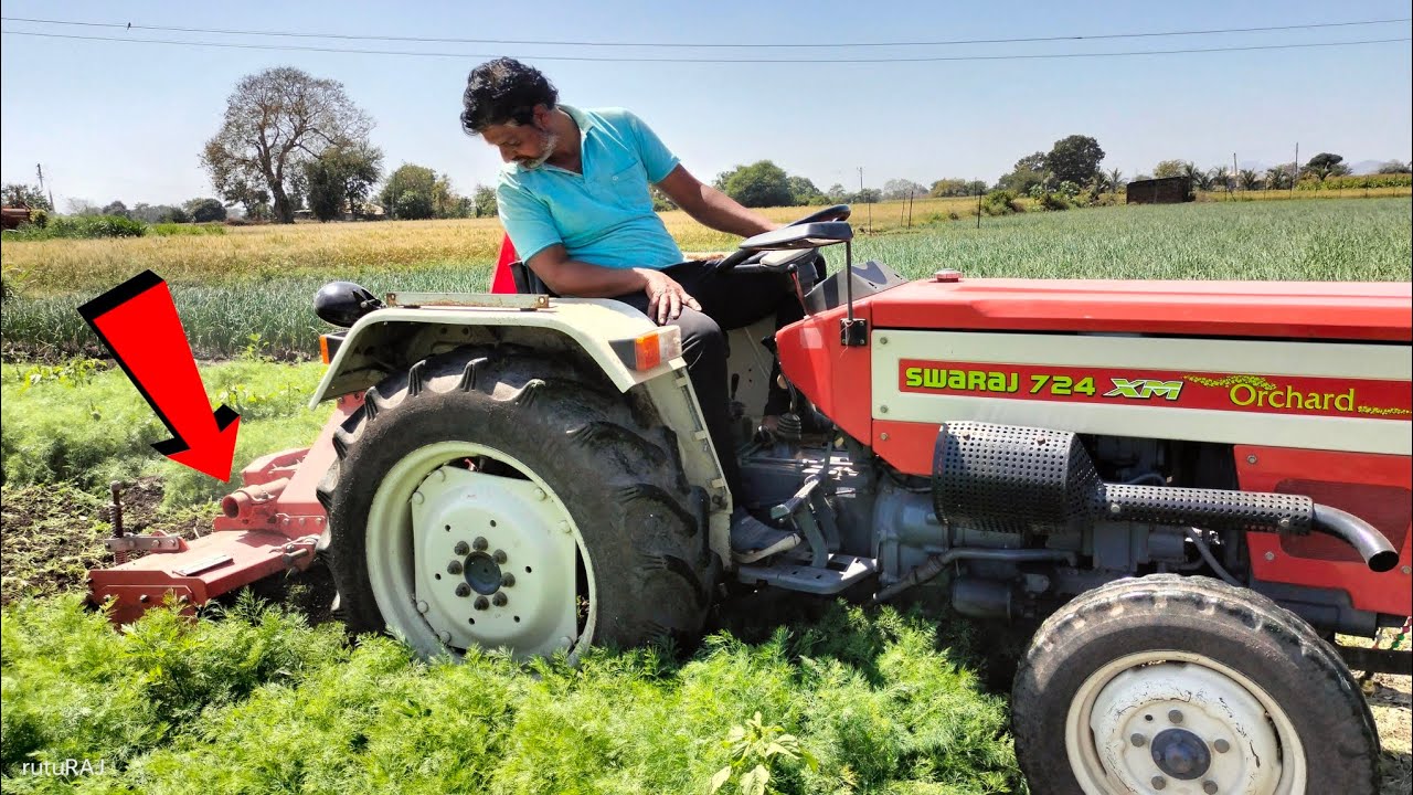 | Swaraj 724 xm orchard performance with rotavator 🍀🍀🍀🚜| #tractorvideos #farmingvideos #tractorstunt