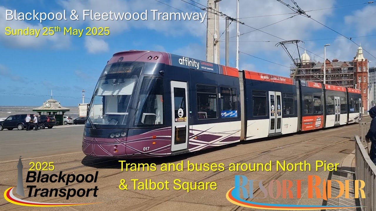 818 - Blackpool Tramway: Trams and buses around North Pier & Talbot Square on Sunday 25th May 2025