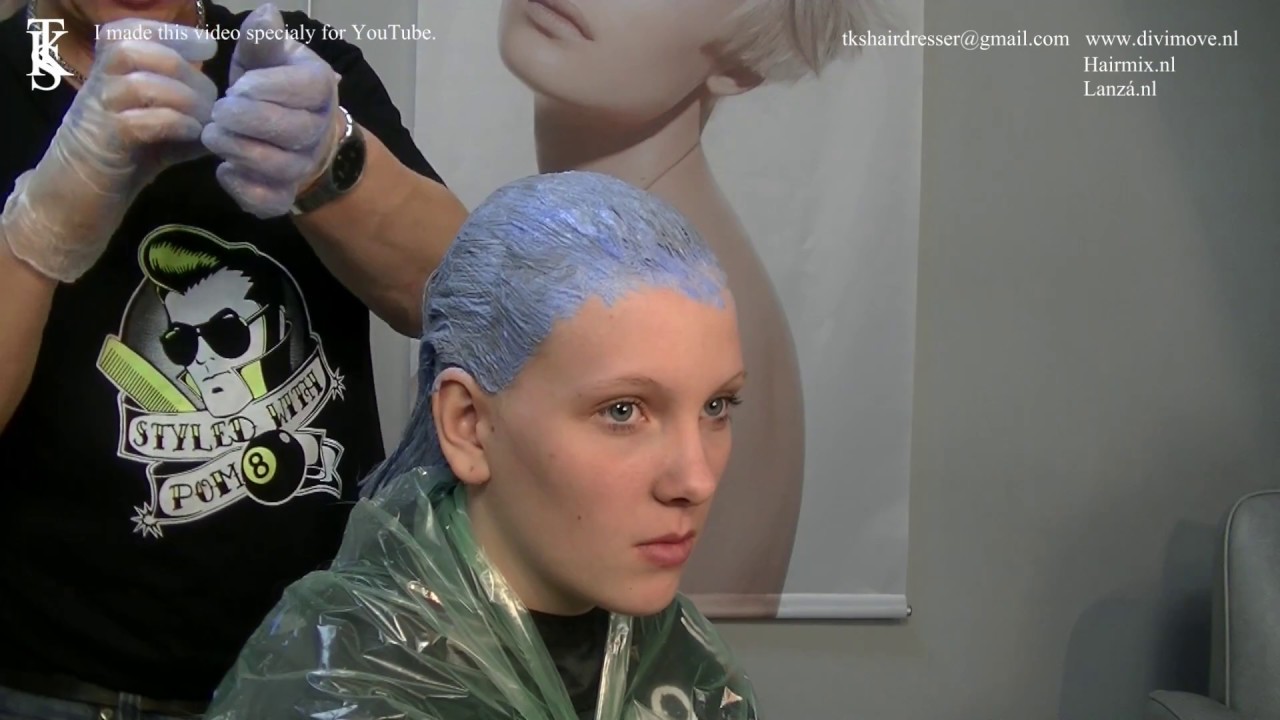 Make my hair Platinum White Blonde* Ginger's color &cut turorial by T.K.S.