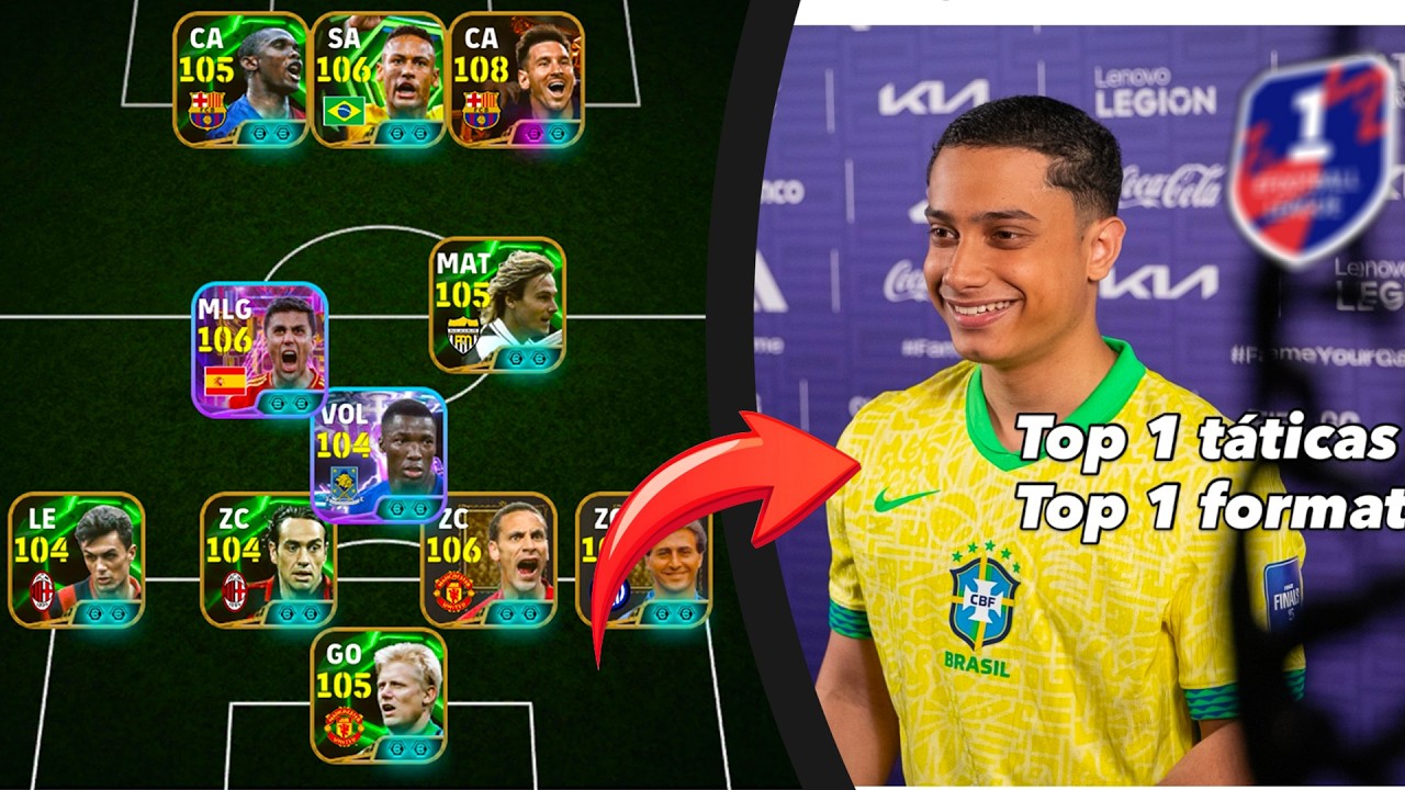 Montei a Formação do JVictor Pro no eFootball 26 Mobile