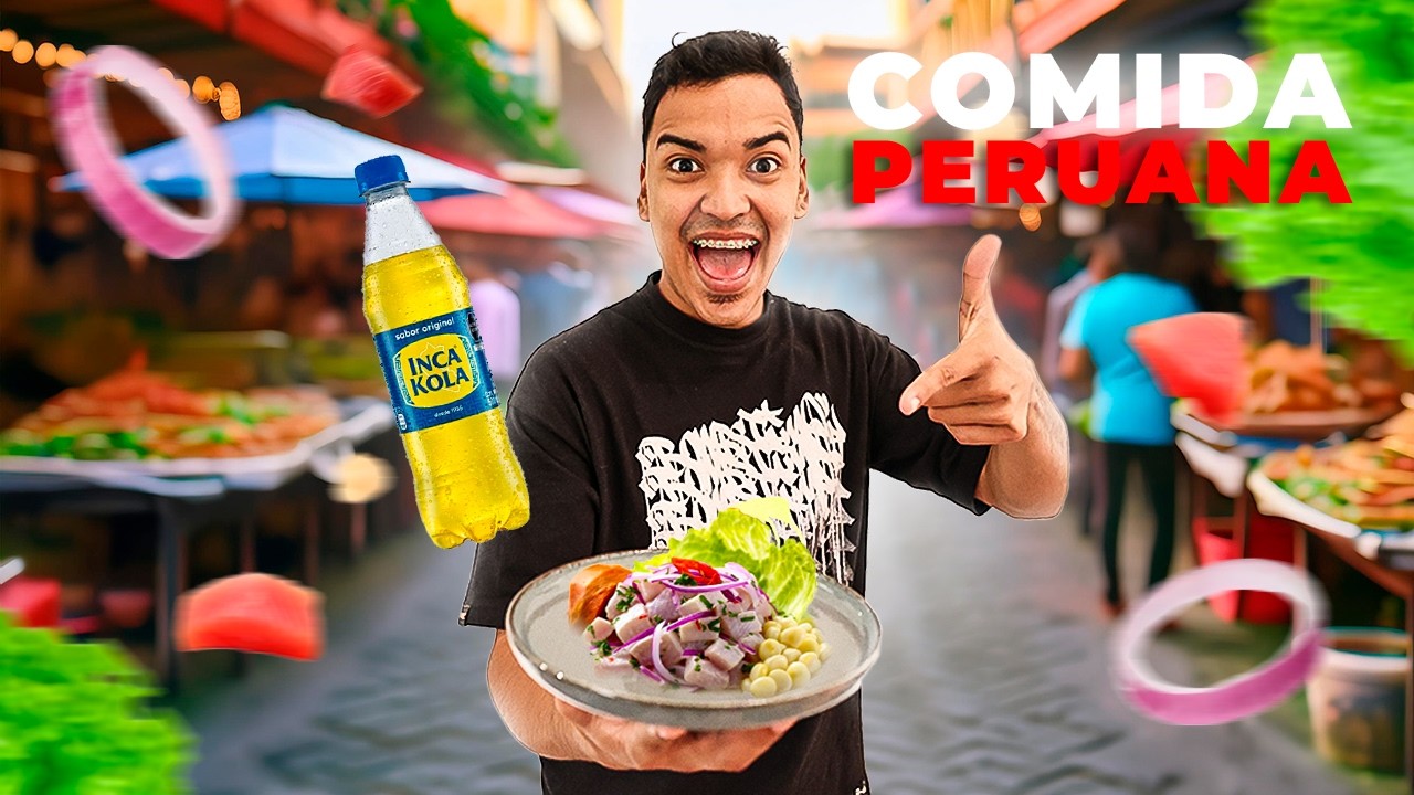 LARIN Probando COMIDA CALLEJERA en PERÚ🇵🇪 *Ceviche Barato* @byCarty