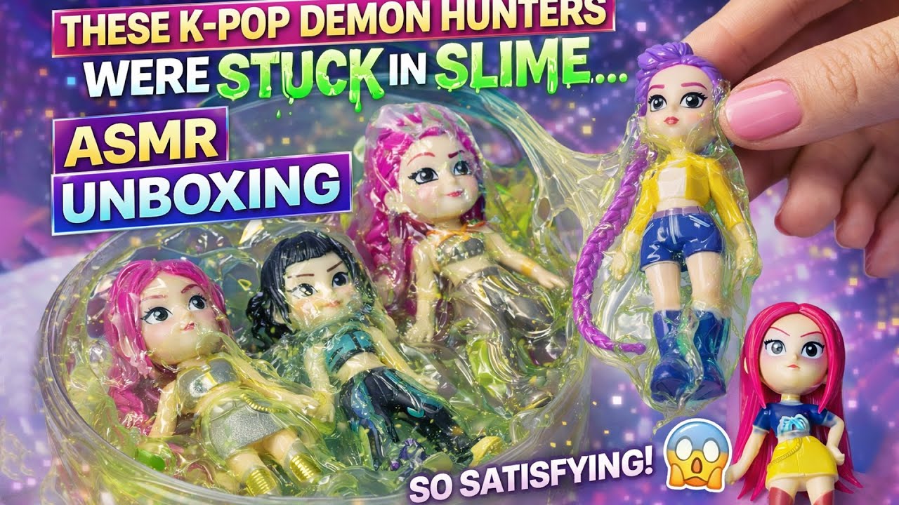 These K-Pop Demon Hunters Were STUCK in Slime… So Satisfying! (ASMR Unboxing)