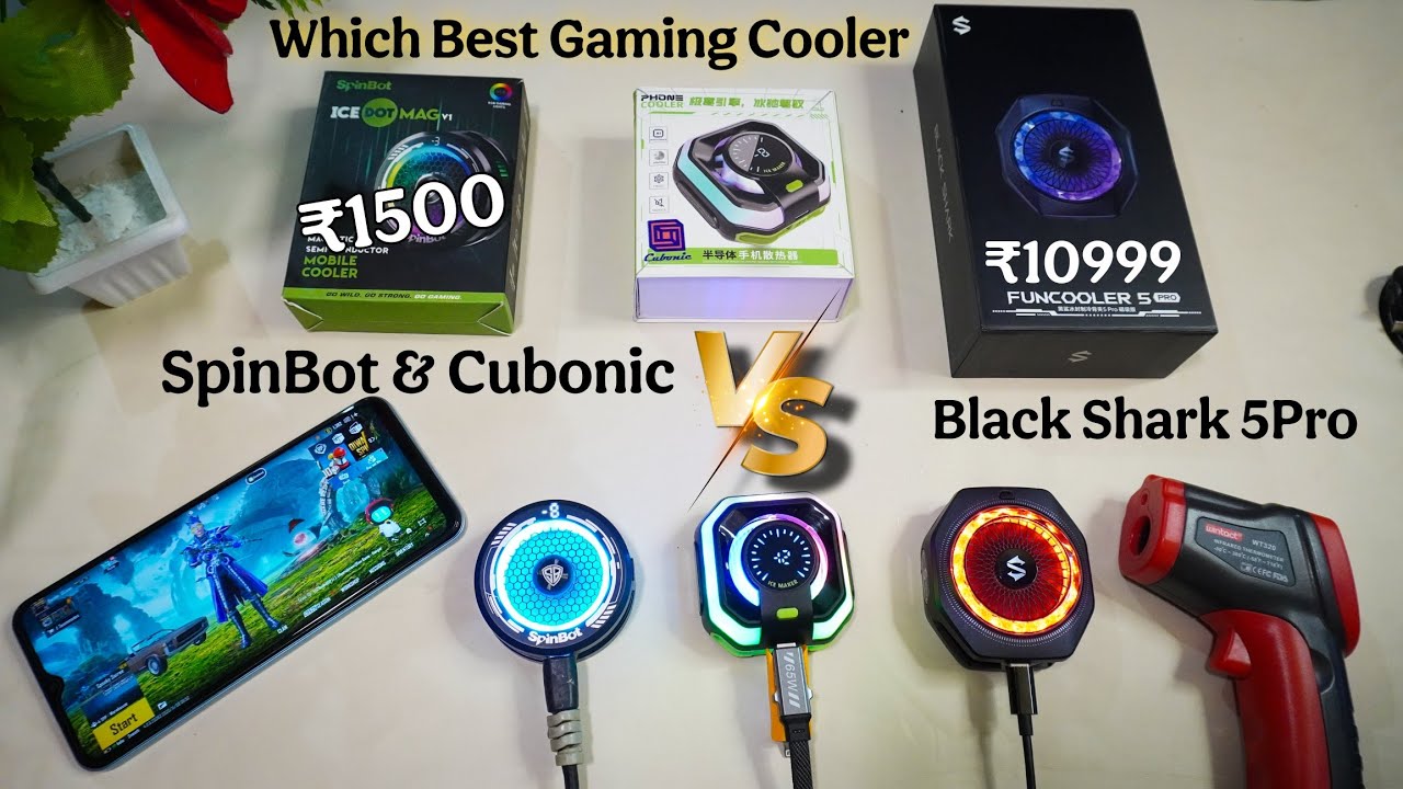 Premium Gaming Cooler Vs Under 1500 gaming cooler || Black Shark 5Pro Vs Spinbot Mag v1 VS Cubonic