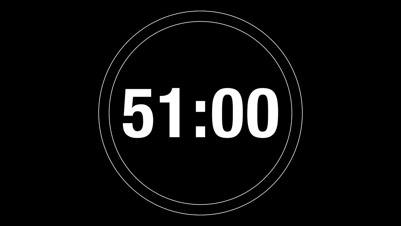 51 Minute Timer - 3060 Second Timer Countdown with progress ring (4K)