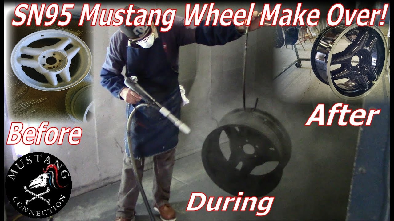 1995 Mustang GT SN95 Wheel Restoration Cleaning Curb Rash, Fresh Powder Coating and Polishing