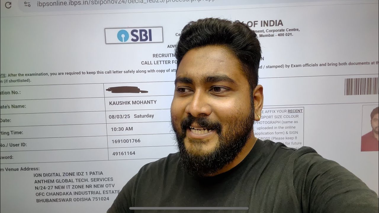 My SBI PO Admit Card with Exam Date & Shift 🔥