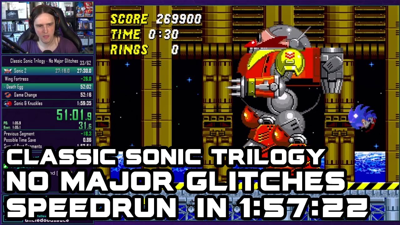 Classic Sonic Trilogy No Major Glitches Speedrun in 1:57:22