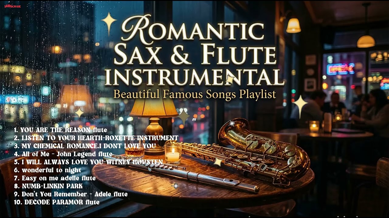 Romantic Sax & Flute Instrumental Playlist | Beautiful Famous Songs