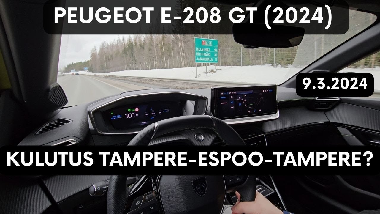 Peugeot E-208 GT:n (2024) kulutus