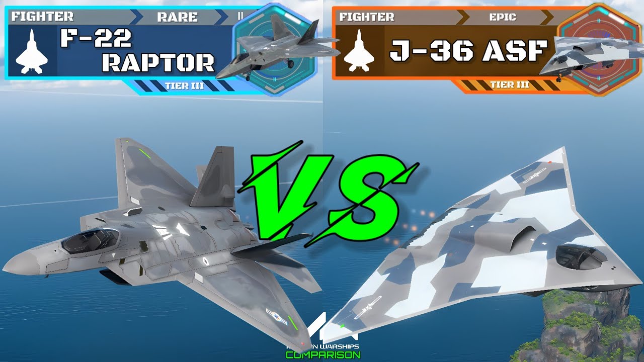F-22 Raptor VS J36 ASF | Fighter Comparison | Modern Warship