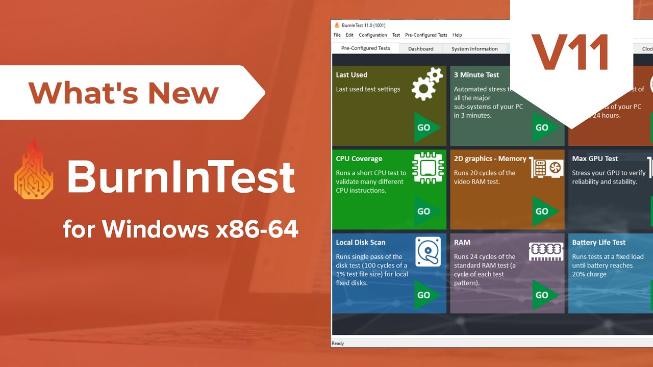 What's New: BurnInTest V11 by PassMark Software