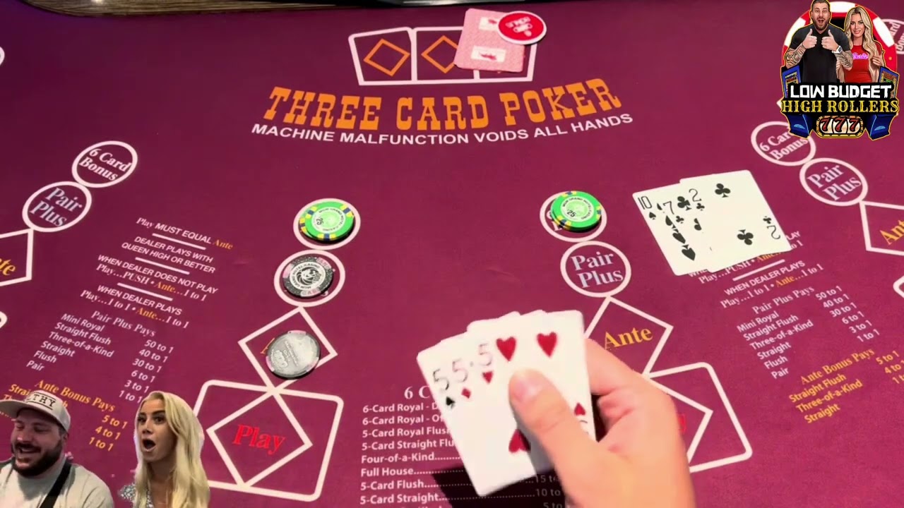THREE OF A KIND! THE NSANE RUN ON THREE CARD POKER! 