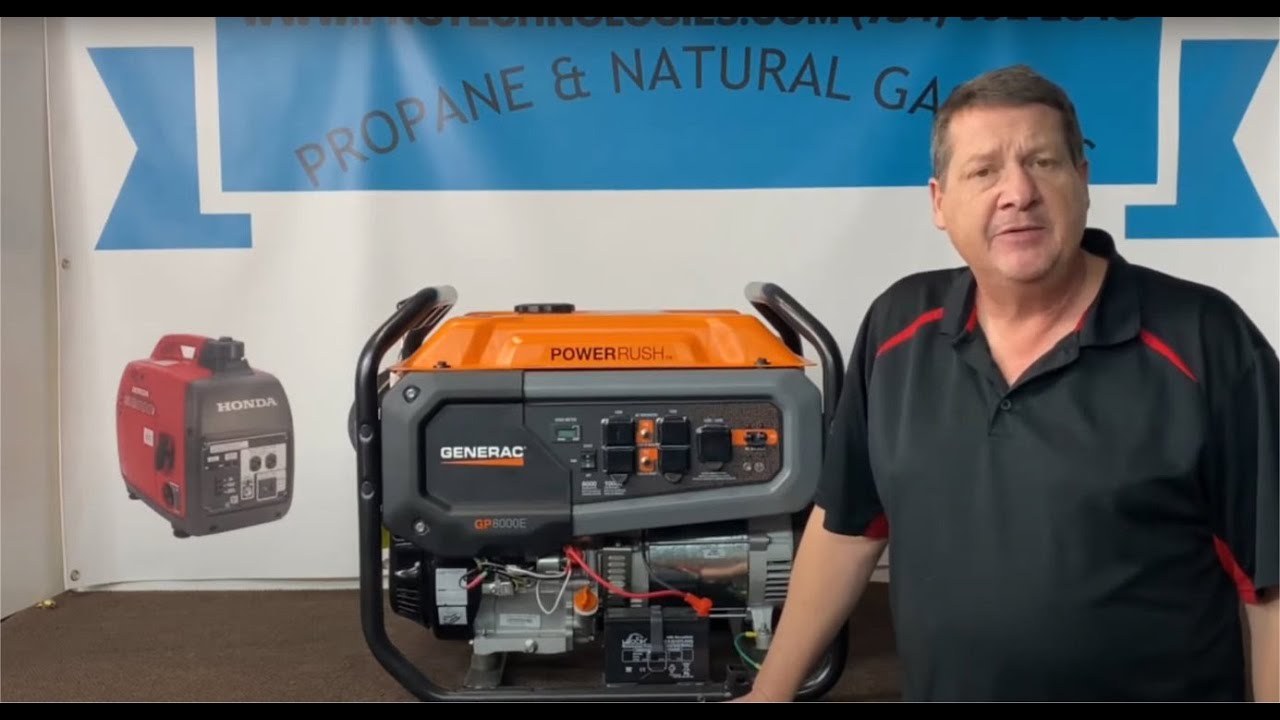Generac GP8000E PowerRush  - Conversion video from gas to Propane & Natural Gas