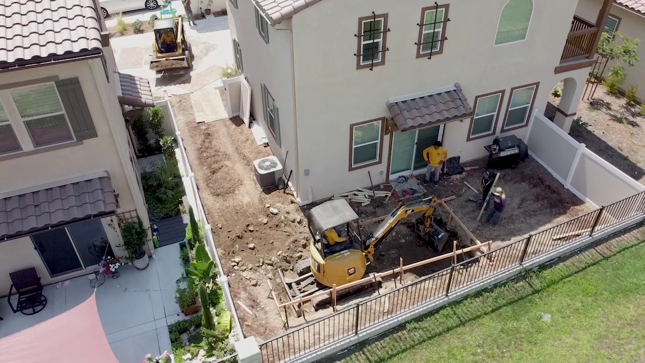 TIGHT ACCESS Pool Excavation Upland California