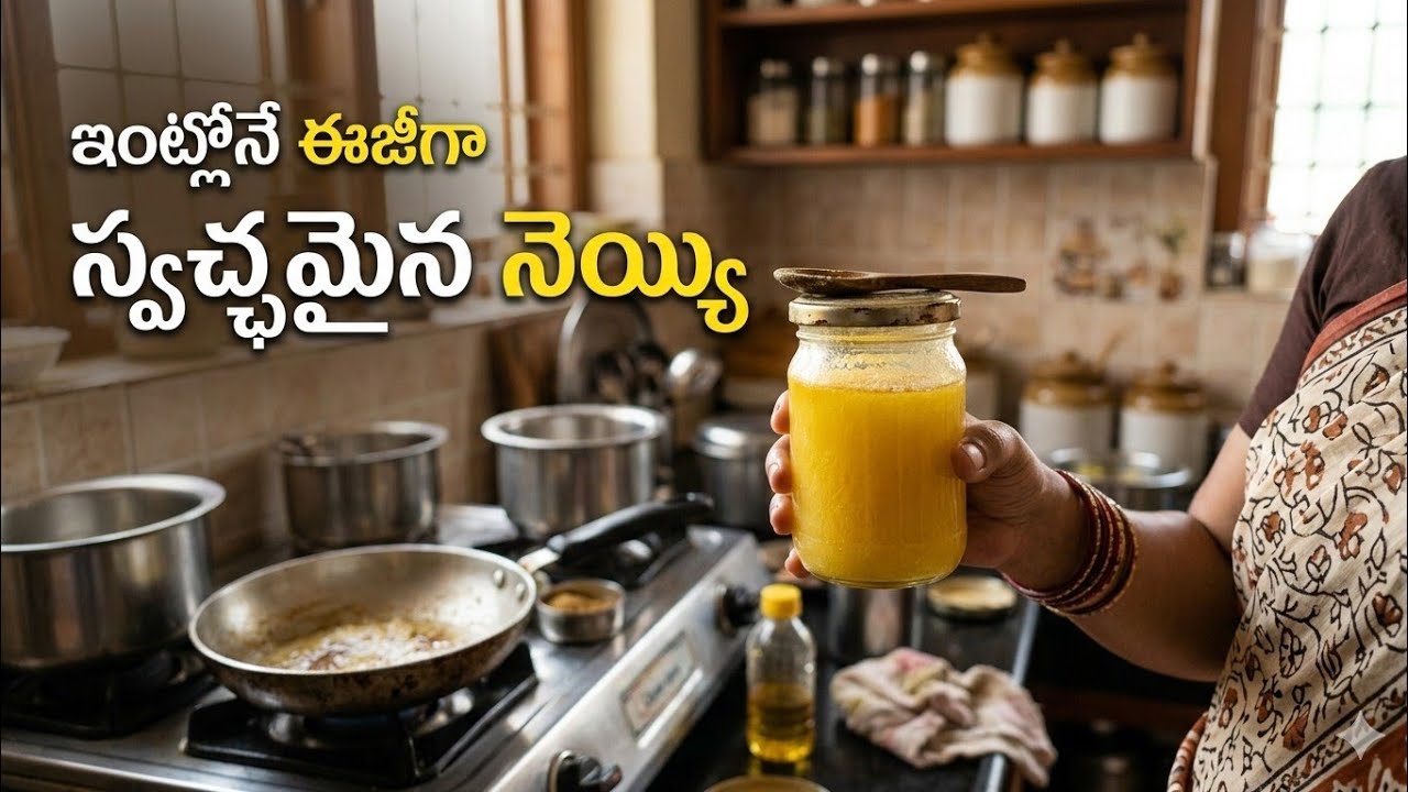 ఇంట్లోనే ఇలా స్వచ్ఛమైన నెయ్యి || pure homemade ghee 🥰, #ghee #home # #vlogs 