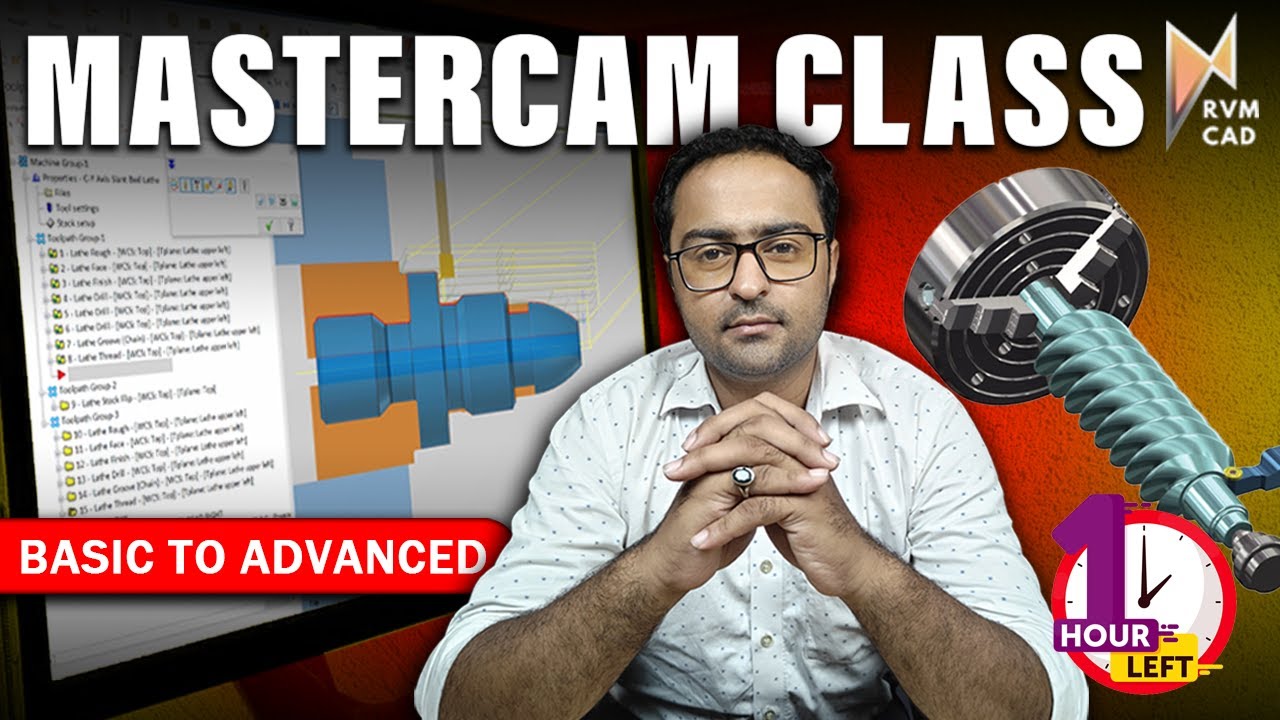 Mastercam Seekho 1 Ghante में | Mastercam COMPLETE CNC TURNING Class by RVM CAD - India's No.1