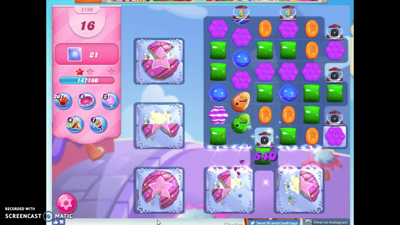 Candy Crush Level 2190 Audio Talkthrough, 2 Stars 0 Boosters