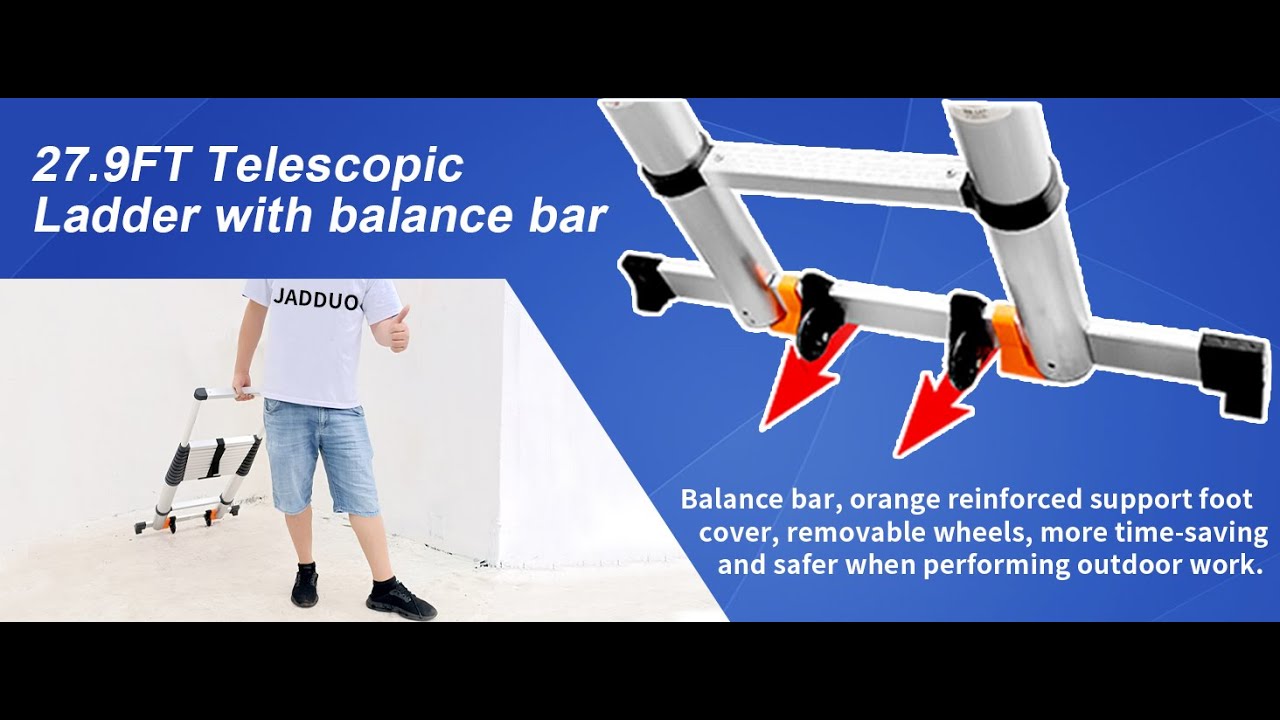 Amazon Ladder Sale/ 27.9FT Telescopic ladder with balance bar