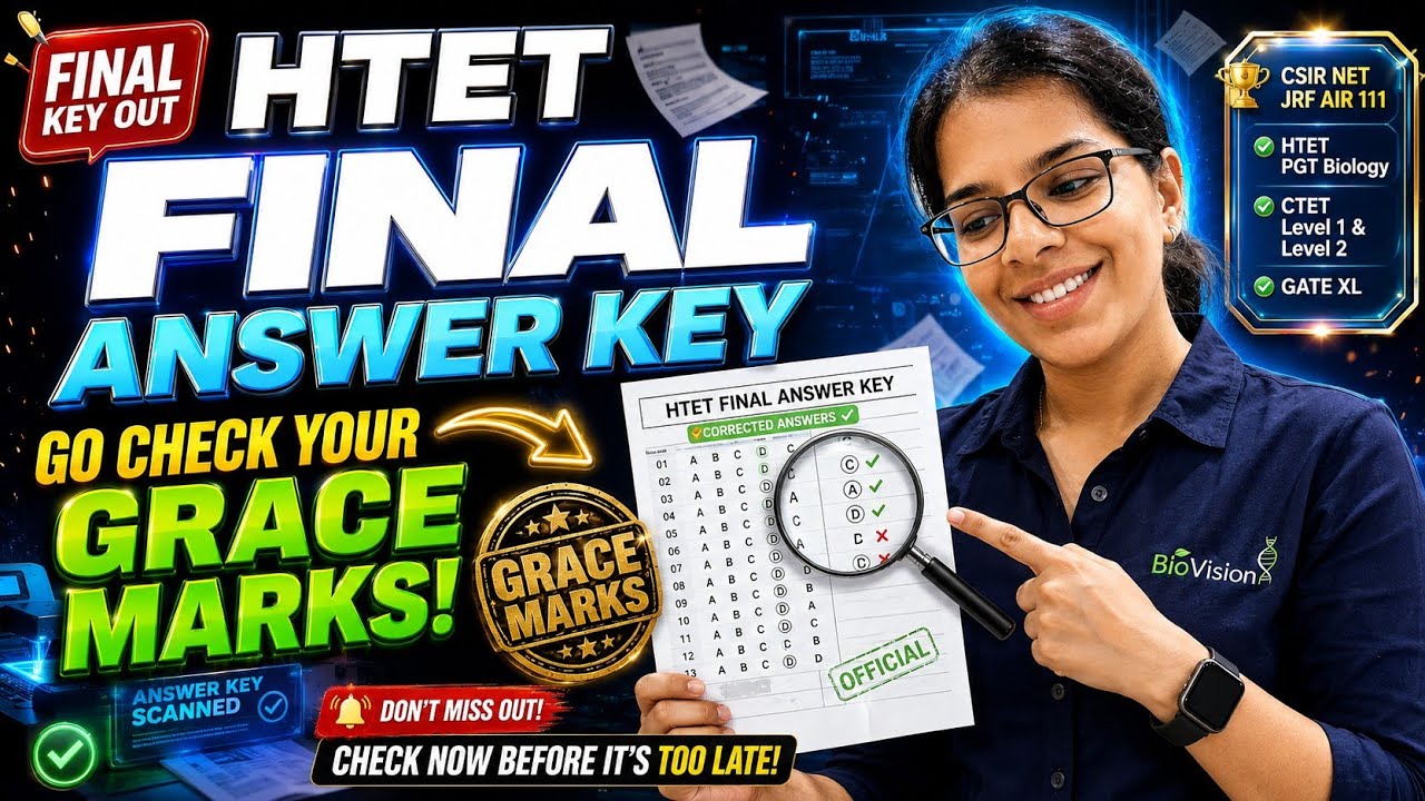 HTET Final Answer Key 2026 Out 🔥 Check Your Grace Marks Now!