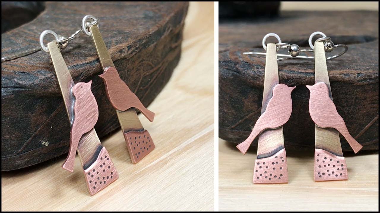 How to Make Bird Earrings | Making Jewelry out of Copper and Brass