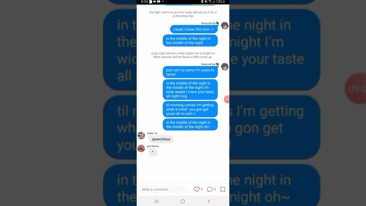 mha deku can sing!? ( in the middle of the night song) ( rush and sorry for deleting it 😭🥲)