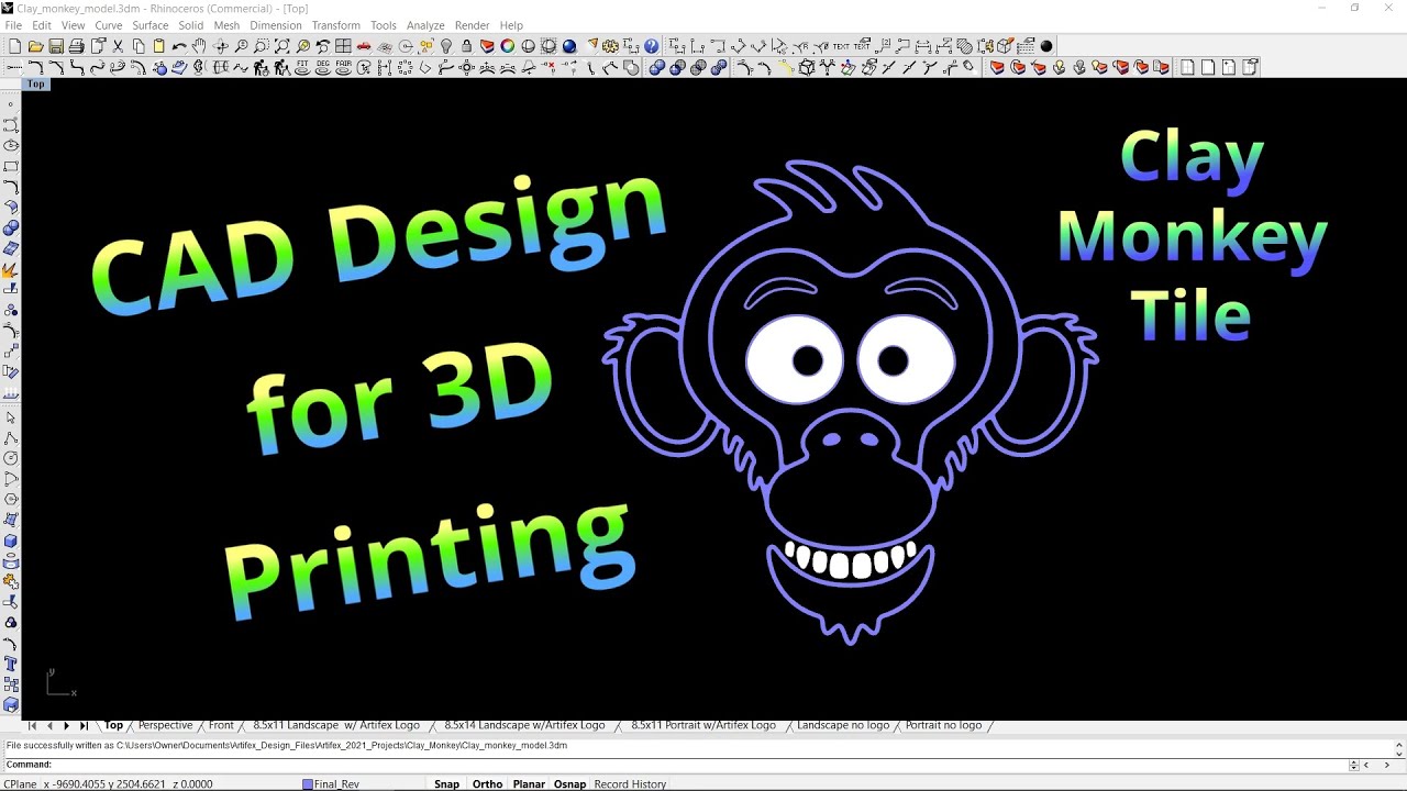 CAD drawing for 3D printing- Computer Designed Stamp for Tile-Making