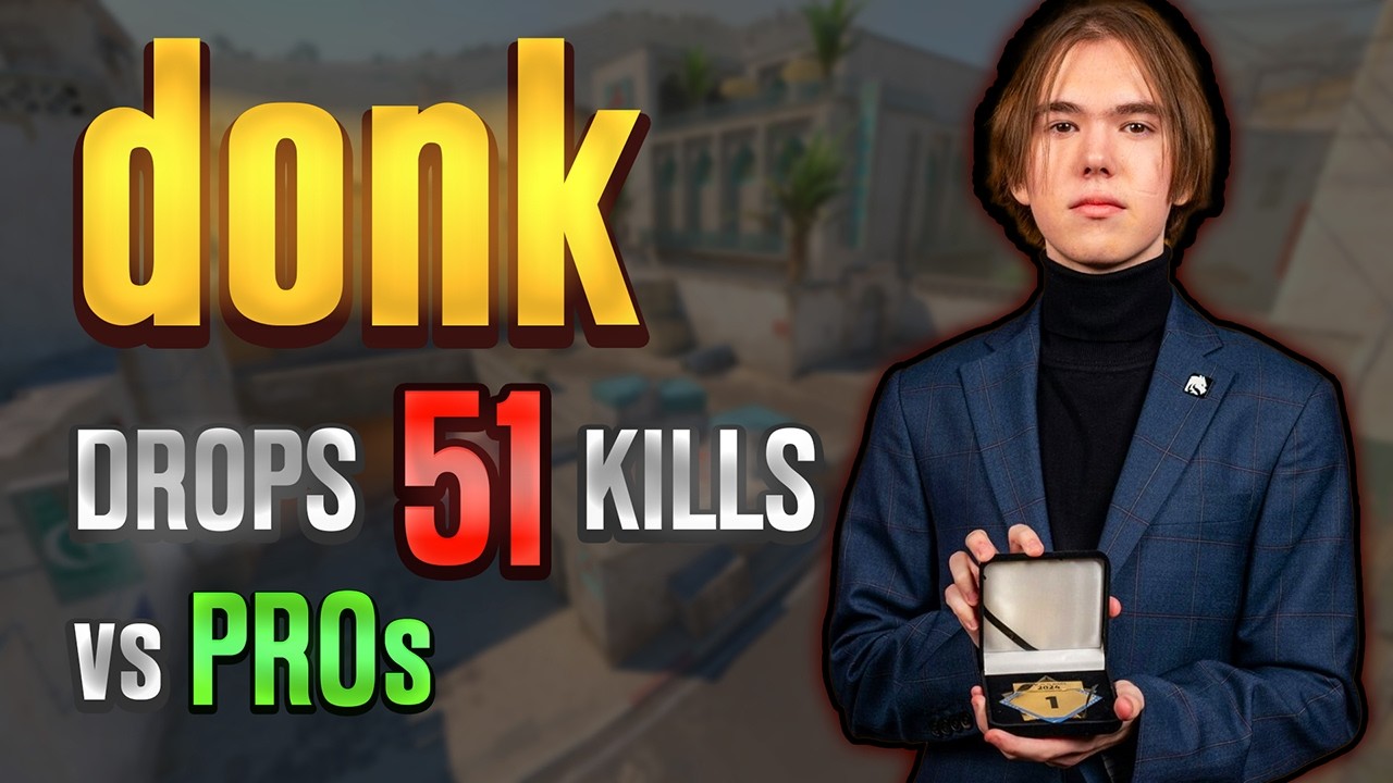 Донк совершает 51 убийство против ПРО на 10-м уровне FACEIT! Вид от лица Донка с КОММ-связью (Dus...