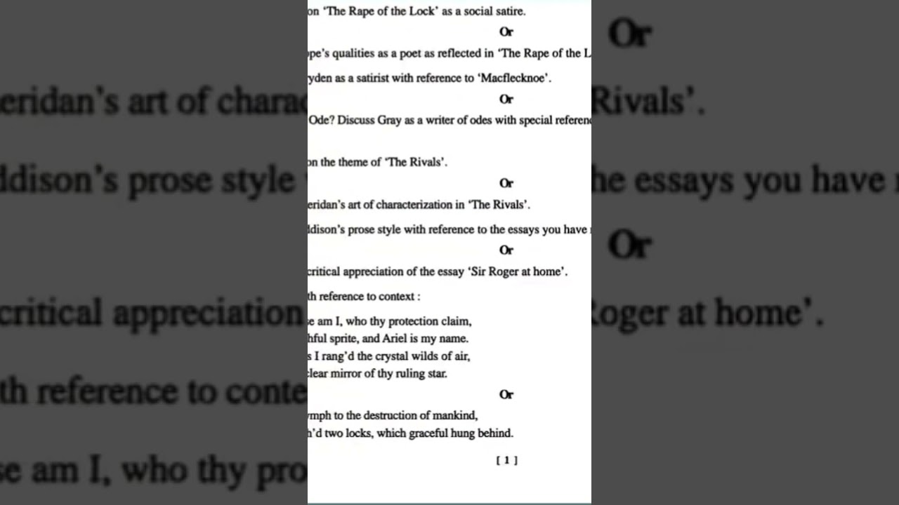 Literature from1660 to 1798 MA ENGLISH MPBHOJ 