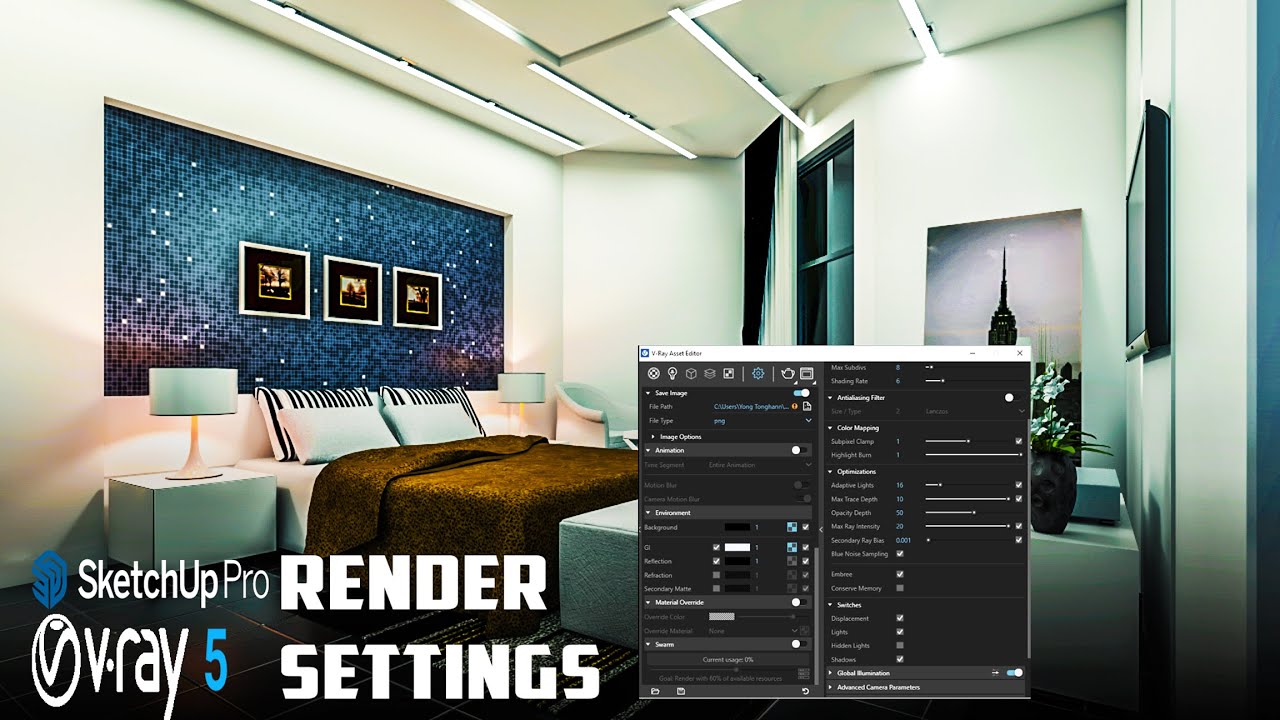 SKETCHUP IT | How to Set V-Ray 5 (Vray ) High Quality Render Settings Sketchup 2021 Vray 5 Next