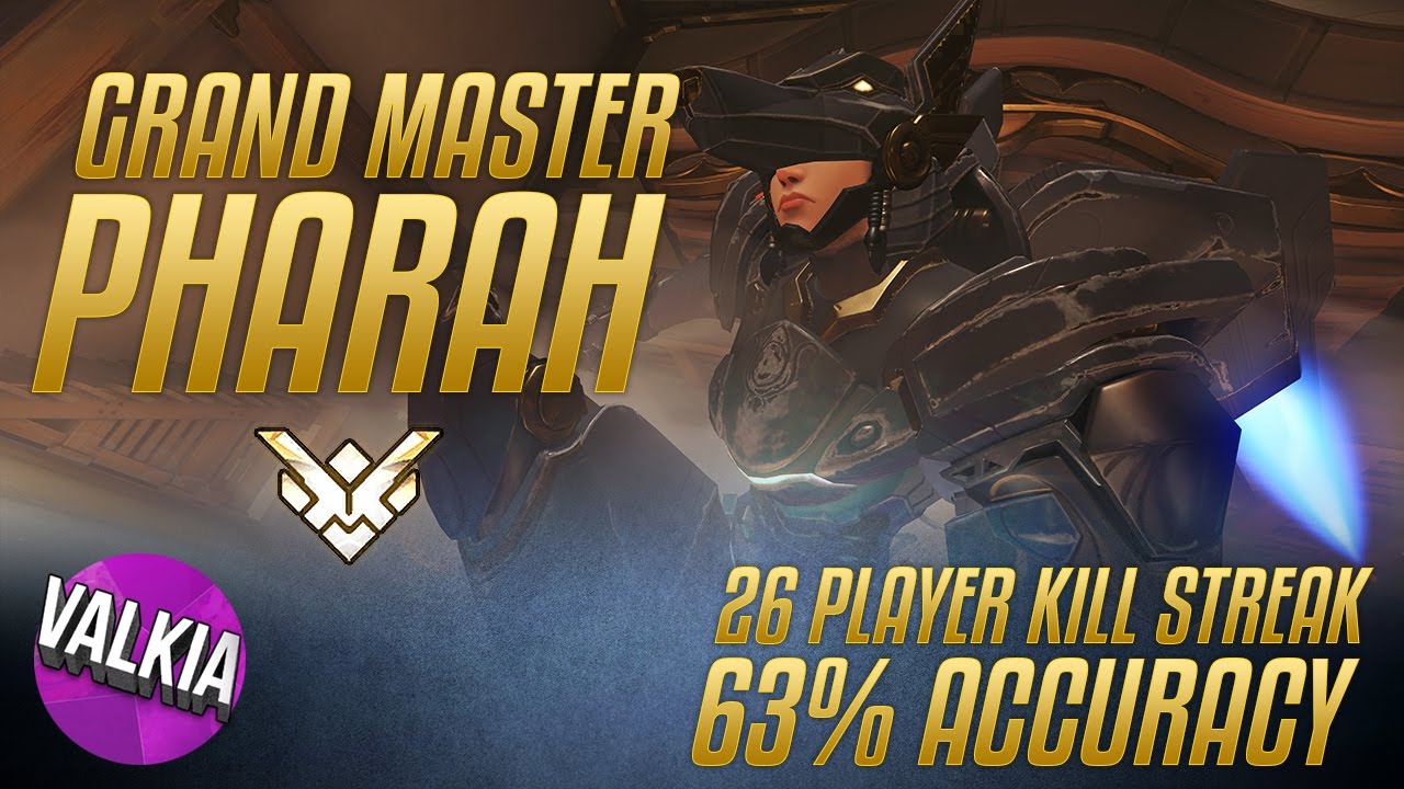 Grand Master Pharah - Hanamura - 26 Kill Streak! [63% Accuracy] || Valkia