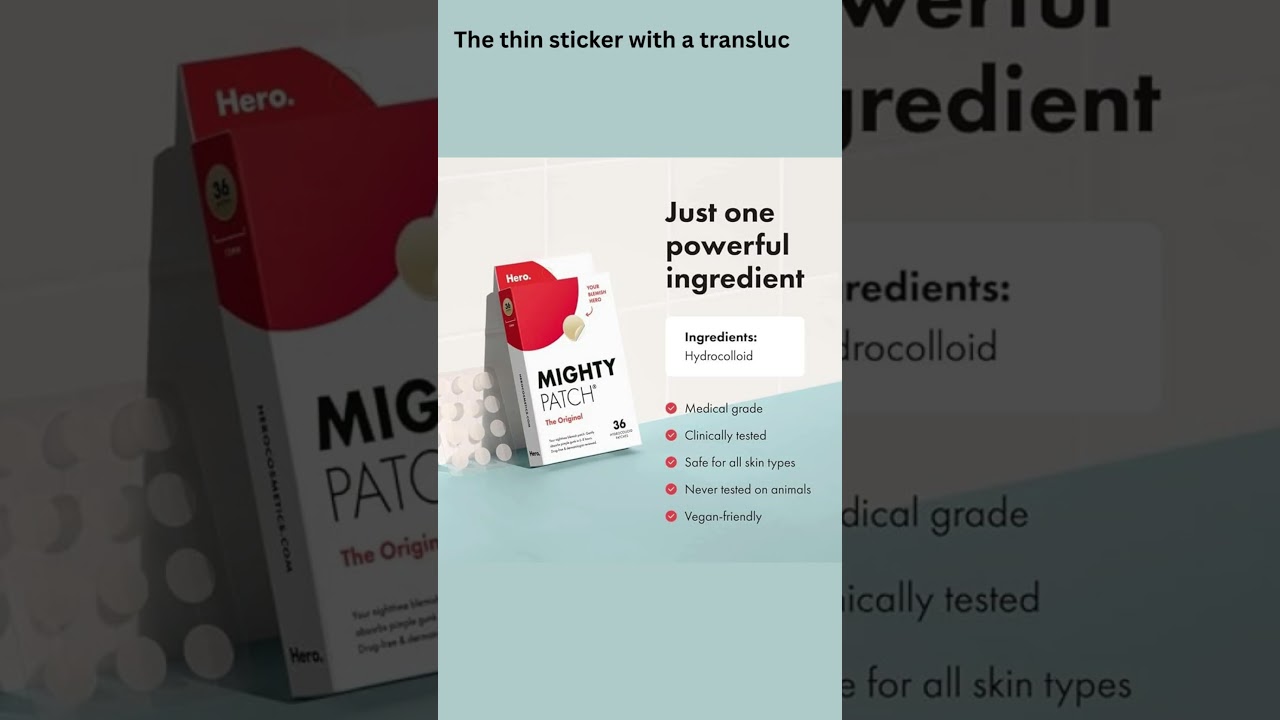 Mighty Patch Hero Cosmetics Original Patch  #amazon #healthtips #healthcare #shorts