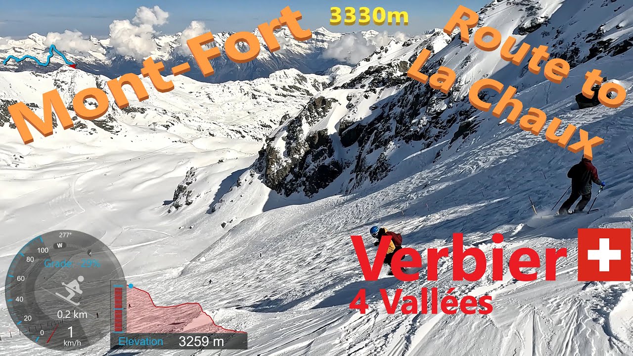 [4K] Skiing Verbier 4Vallées, Highest 3330m Mont-Fort to La Chaux, Valais Switzerland, GoPro HERO11
