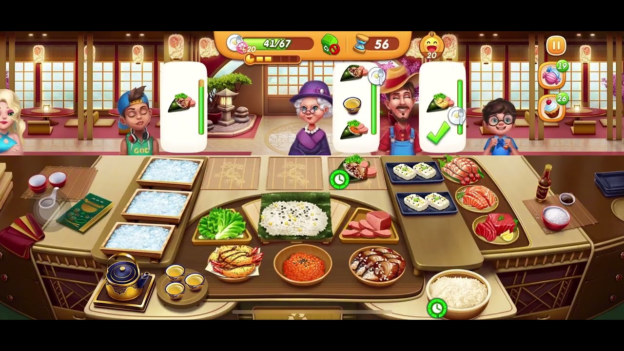 Kyoto at Sushi Restaurant level 34-40 get 3-stared game levels