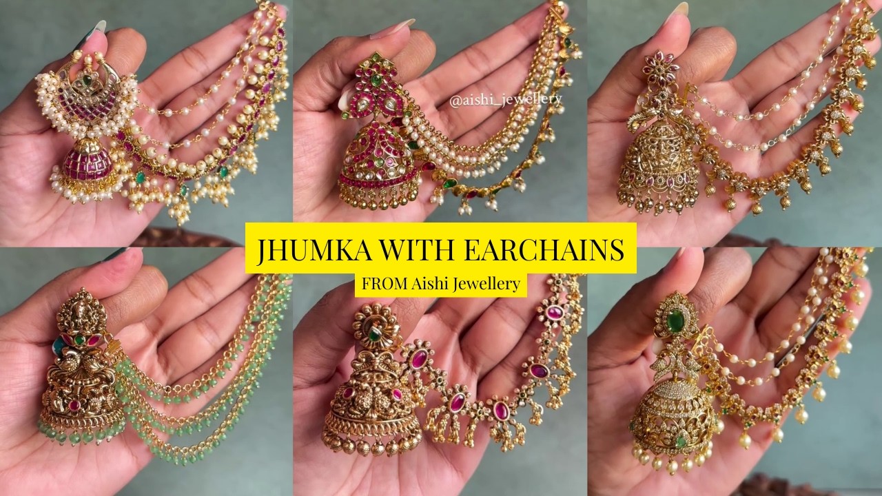 Jhumka with Earchains From 'Aishi Jewellery'