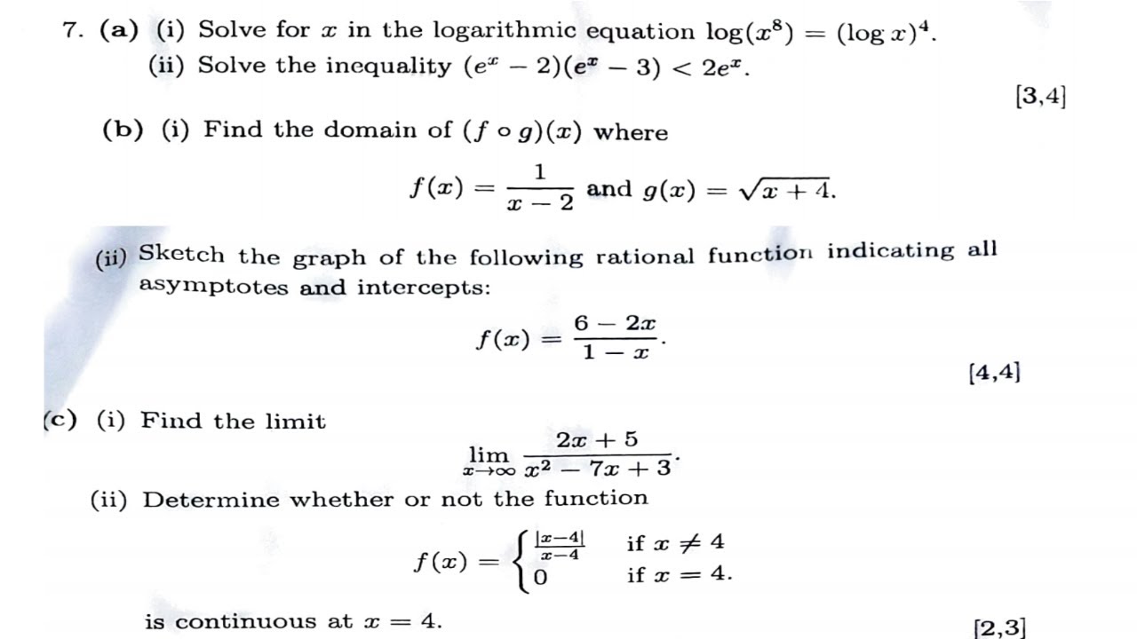Q7 MATH1100 2023 EXAM PAPER