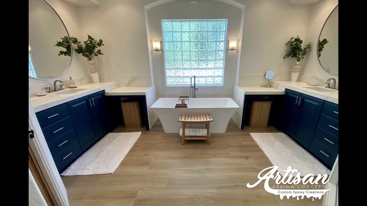 Calacatta Gold Marble Epoxy Counters - Master Bath Retreat