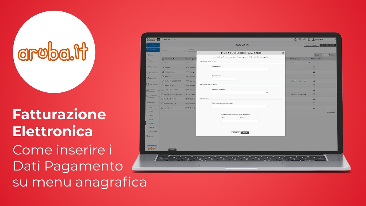 Fatturazione Elettronica  - Come inserire i Dati Pagamento su menu Anagrafica